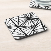 Abstrakte Dreiecke Lino Getränkeuntersetzer (Linke Seite)