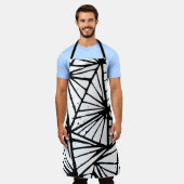 Abstrakte Dreiecke Lino Print All-over Print-Schür Schürze (Getragen)