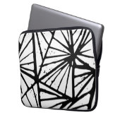 Abstrakte Dreiecke Lino Print Electronics Bag Laptopschutzhülle (Vorderseite Links)