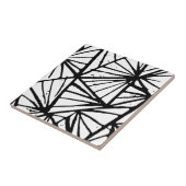 Abstrakte Dreiecke Lino Print Keramik Tile Fliese (Seite)