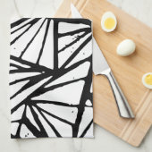 Abstrakte Dreiecke Lino Print Kitchen Handtücher (Viertel Falte)