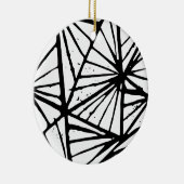 Abstrakte Dreiecke Lino Print Ornament (Rechts)