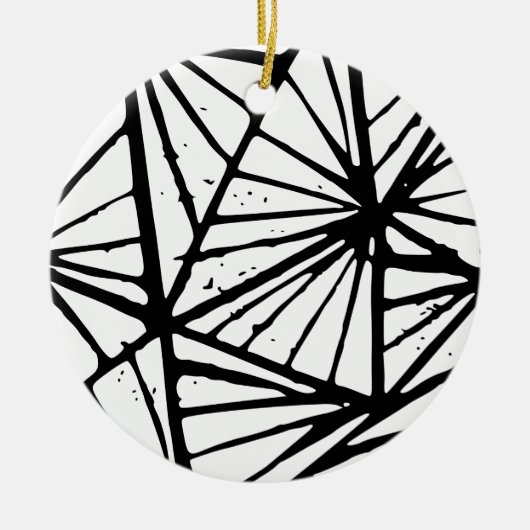 Abstrakte Dreiecke Lino Print Ornament (Vorne)