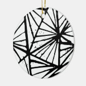 Abstrakte Dreiecke Lino Print Ornament (Links)