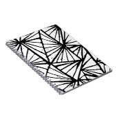 Abstrakte Dreiecke Lino Print Spiral Notebook Notizblock (Rechte Seite)
