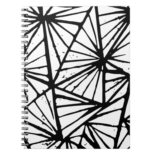 Abstrakte Dreiecke Lino Print Spiral Notebook Notizblock (Vorderseite)