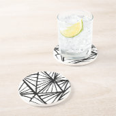 Abstrakte Dreiecke Linoschnitt Getränkeuntersetzer (Seite)
