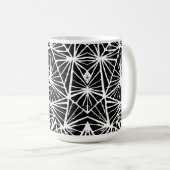 Abstrakte Dreiecke Linoschnitt Kaffeetasse (VorderseiteRechts)