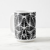 Abstrakte Dreiecke Linoschnitt Kaffeetasse (Vorderseite Links)