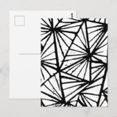 Abstrakte Dreiecke Linoschnitt Postkarte (Vorne/Hinten)