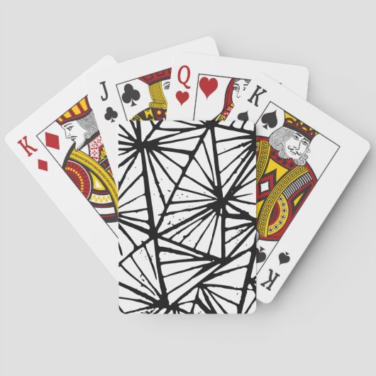 Abstrakte Dreiecke Linoschnitt Spielkarten (Rückseite)