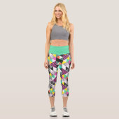 Abstrakte Dreiecke mit modernen geometrischen Must Capri Leggings (Vorderseite)