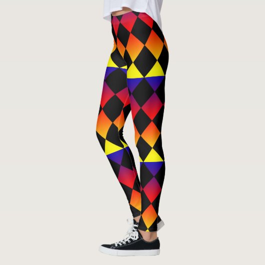 Abstrakte Dreiecke, Regenbogenfarben Damen Legging Leggings (Links)