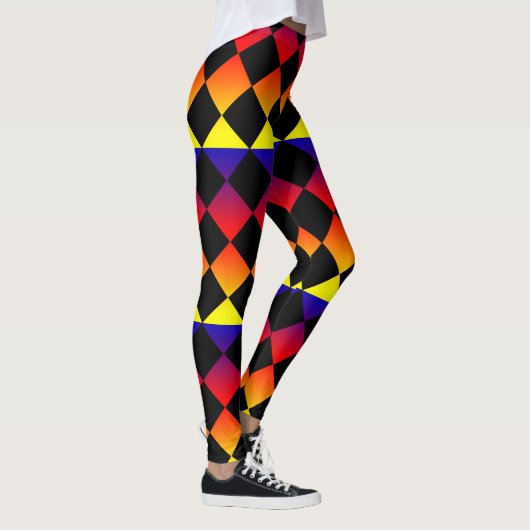 Abstrakte Dreiecke, Regenbogenfarben Damen Legging Leggings (Rechts)