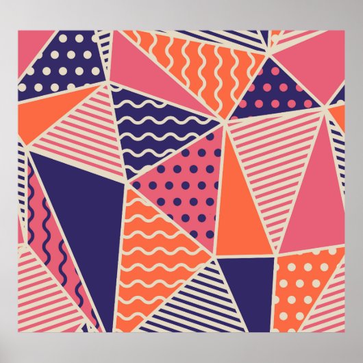 Abstrakte Dreiecke: Vintager geometrischer Hinterg Poster (Vorne)