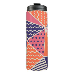 Abstrakte Dreiecke: Vintager geometrischer Hinterg Thermosbecher