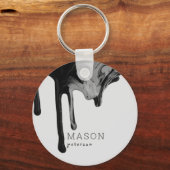 Abstrakte Dripping Paint Black Gray Promotion Schlüsselanhänger (Vorderseite)