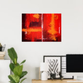 Abstrakte Druckausdruckspulpster, rot Poster (Heimbüro)