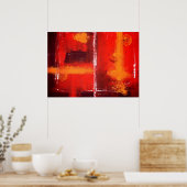 Abstrakte Druckausdruckspulpster, rot Poster (Küche)
