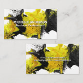 Abstrakte druckende Farbe schwarz gelb Visitenkarte (Vorne/Hinten)