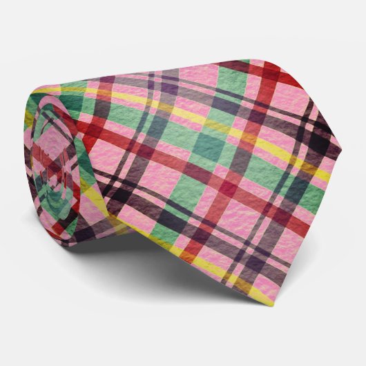 Abstrakte Druckernte in Rosa Spaß Krawatte (Gerollt)