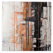 Abstrakte Druckfarbe für Schwarz, Weiß und Kupfer Fliese (Vorderseite)