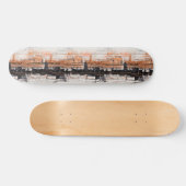Abstrakte Druckfarbe für Schwarz, Weiß und Kupfer Skateboard (Horizontal)