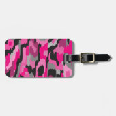 Abstrakte Druckfarben in Rosa und Schwarz Gepäckanhänger (Vorderseite horizontal)