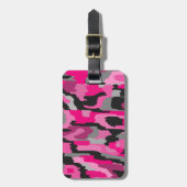 Abstrakte Druckfarben in Rosa und Schwarz Gepäckanhänger (Vorderseite vertikal)