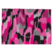 Abstrakte Druckfarben in Rosa und Schwarz  Große Geschenktüte (Rückseite)
