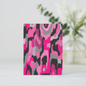 Abstrakte Druckfarben in Rosa und Schwarz Postkarte (Stehend Vorderseite)