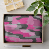 Abstrakte Druckfarben in Rosa und Schwarz Seidenpapier (Geschenk)