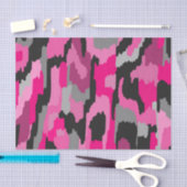 Abstrakte Druckfarben in Rosa und Schwarz Seidenpapier (Handwerk)