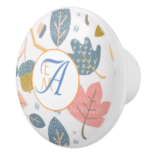Abstrakte, duftende blaue Korallen Mit Monogramm D Keramikknauf