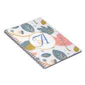 Abstrakte, duftende blaue Korallen Mit Monogramm D Notizblock (Rechte Seite)