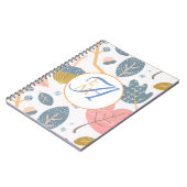 Abstrakte, duftende blaue Korallen Mit Monogramm D Notizblock (Linke Seite)