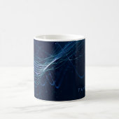 Abstrakte dunkelblaue Linien Kaffeetasse (Mittel)