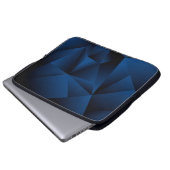 Abstrakte dunkelblaue Polygonformen Textur Laptopschutzhülle (Vorne Knopf)