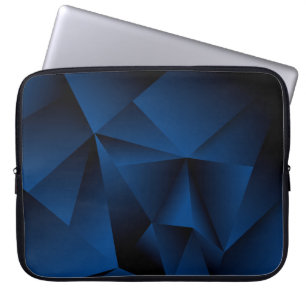 Abstrakte dunkelblaue Polygonformen Textur Laptopschutzhülle