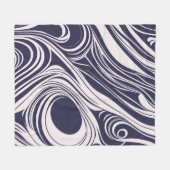 Abstrakte, dunkelblaue und graue Wirbel Fleecedecke (Vorderseite (Horizontal))