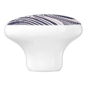 Abstrakte, dunkelblaue und graue Wirbel Keramikknauf (Seitenansicht)