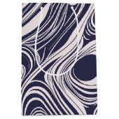 Abstrakte, dunkelblaue und graue Wirbel Mittlere Geschenktüte (Vorderseite)