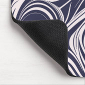 Abstrakte, dunkelblaue und graue Wirbel Mousepad (Ecke)