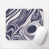 Abstrakte, dunkelblaue und graue Wirbel Mousepad (Mit Mouse)