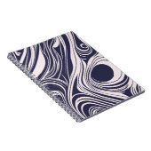 Abstrakte, dunkelblaue und graue Wirbel Notizblock (Rechte Seite)