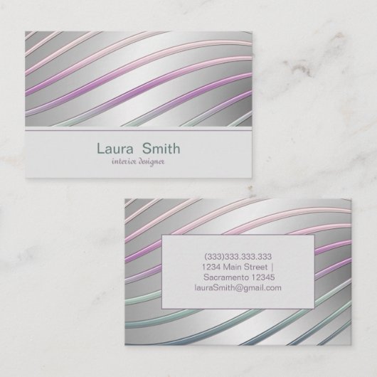Abstrakte dynamische moderne Gradient Lines Visitenkarte (Vorne/Hinten)