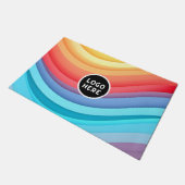 Abstrakte dynamische Regenbogenwälder | Logo hinzu Fußmatte (Schrägansicht)