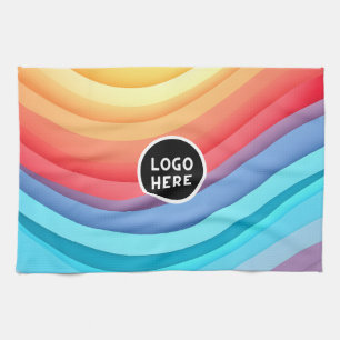Abstrakte dynamische Regenbogenwälder Logo hinzu Geschirrtuch