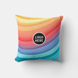Abstrakte dynamische Regenbogenwälder Logo hinzu Kissen
