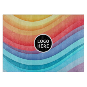Abstrakte dynamische Regenbogenwälder   Logo hinzu Schneidebrett